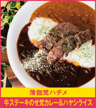 薄伽梵ハジメ 牛ステーキのせ梵カレー＆ハヤシライス