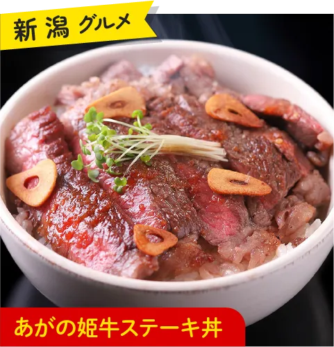 新潟グルメ あがの姫牛ステーキ丼